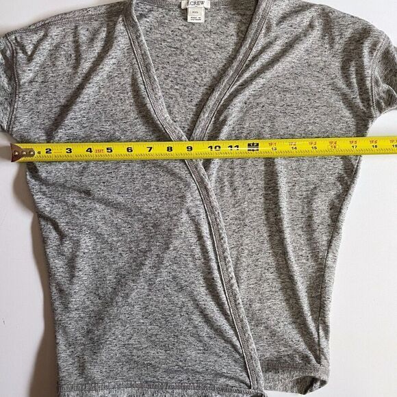 J.Crew  Gray 3/4 Sleeve Surplice Wrap Sweater Top Size XXS - Picture 6 of 6